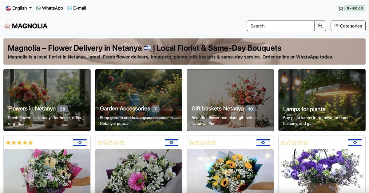Magnolia — многоязычный e-commerce для цветочного бизнеса — 2